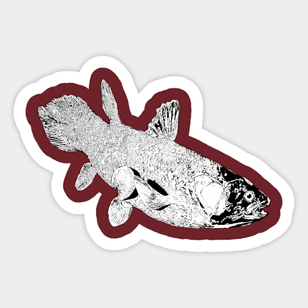 extinct fish Sticker by alexandr.besan